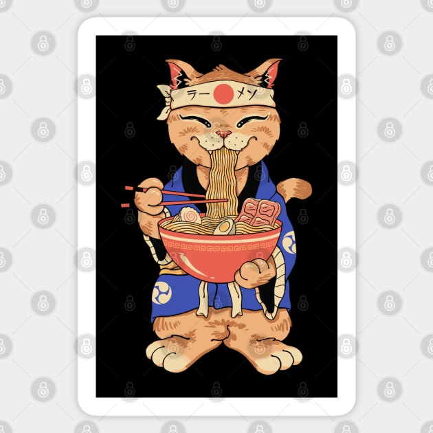 Ramen Meowster Standing Sticker by Vincent Trinidad Art